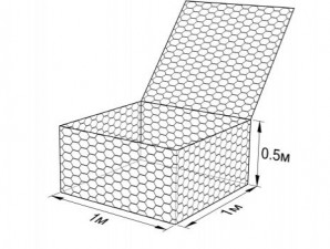 Габион ГСИ-К-1,0х1,0х0,5-С100-2,7-Ц