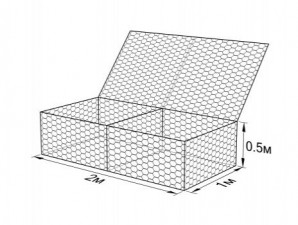Габион ГСИ-К-2,0х1,0х0,5-С100-2,7-Ц