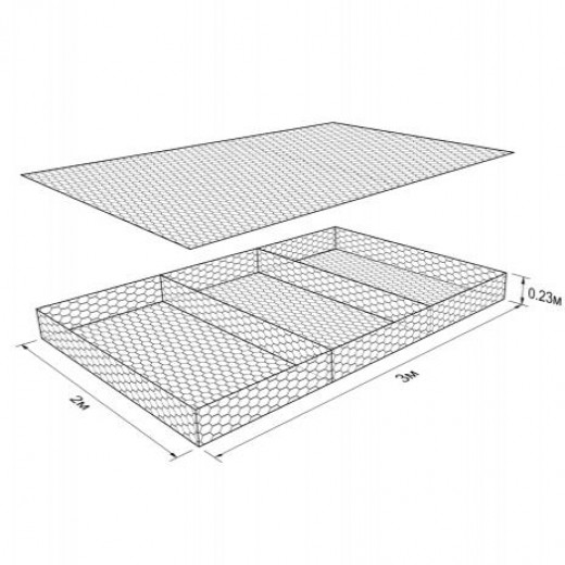 Габион ГСИ-М-3,0х2,0х0,23-С80-2,7-Ц