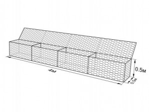 Габион ГСИ-К-4,0х0,5х0,5-С100-2,7-Ц