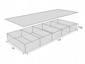 Габион ГСИ-М-5,0х2,0х0,5-С60-2,4-Ц