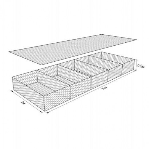 Габион ГСИ-М-5,0х2,0х0,5-С60-2,4-Ц