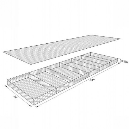 Габион ГСИ-М-6,0х2,0х0,23-С60-2,7/3,7-ЦП
